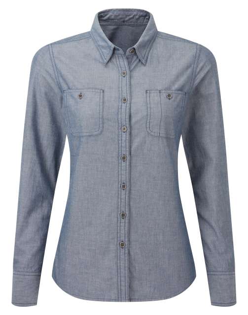 PREMIER PR347 ŽENSKA ORGANSKA CHAMBRAY FAIRTRADE KOŠULJA